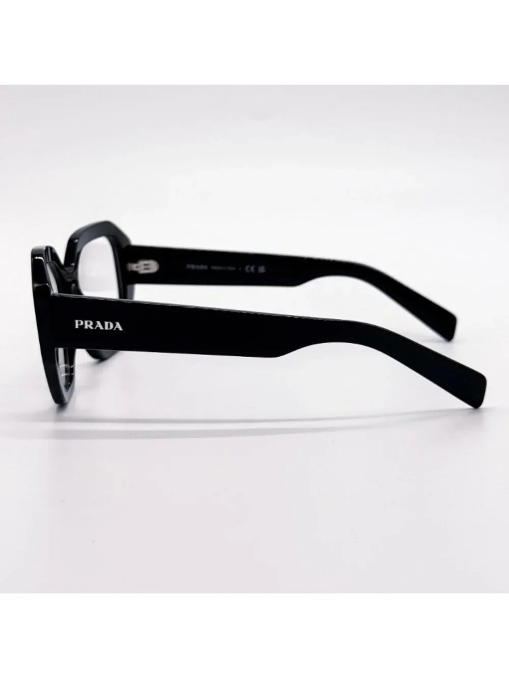 New Prada PR A07V Black Geometric Women Eyeglasses PRA07V 1AB1O1